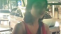Cute Indian Girl Cleavage in Auto