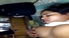 NORTH INDIAN desi horny milf LADY Bhaanupriya SUCKING HIS BOSS COCK DEEP IN HOTEL ROOM
