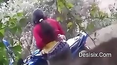 Desi couple standing fuck in forest