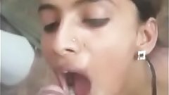 18 year old young Indian maid taking cumshot