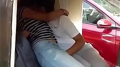 Passionate Kissing Of Young Indian College Couple In Auto Rickshaw